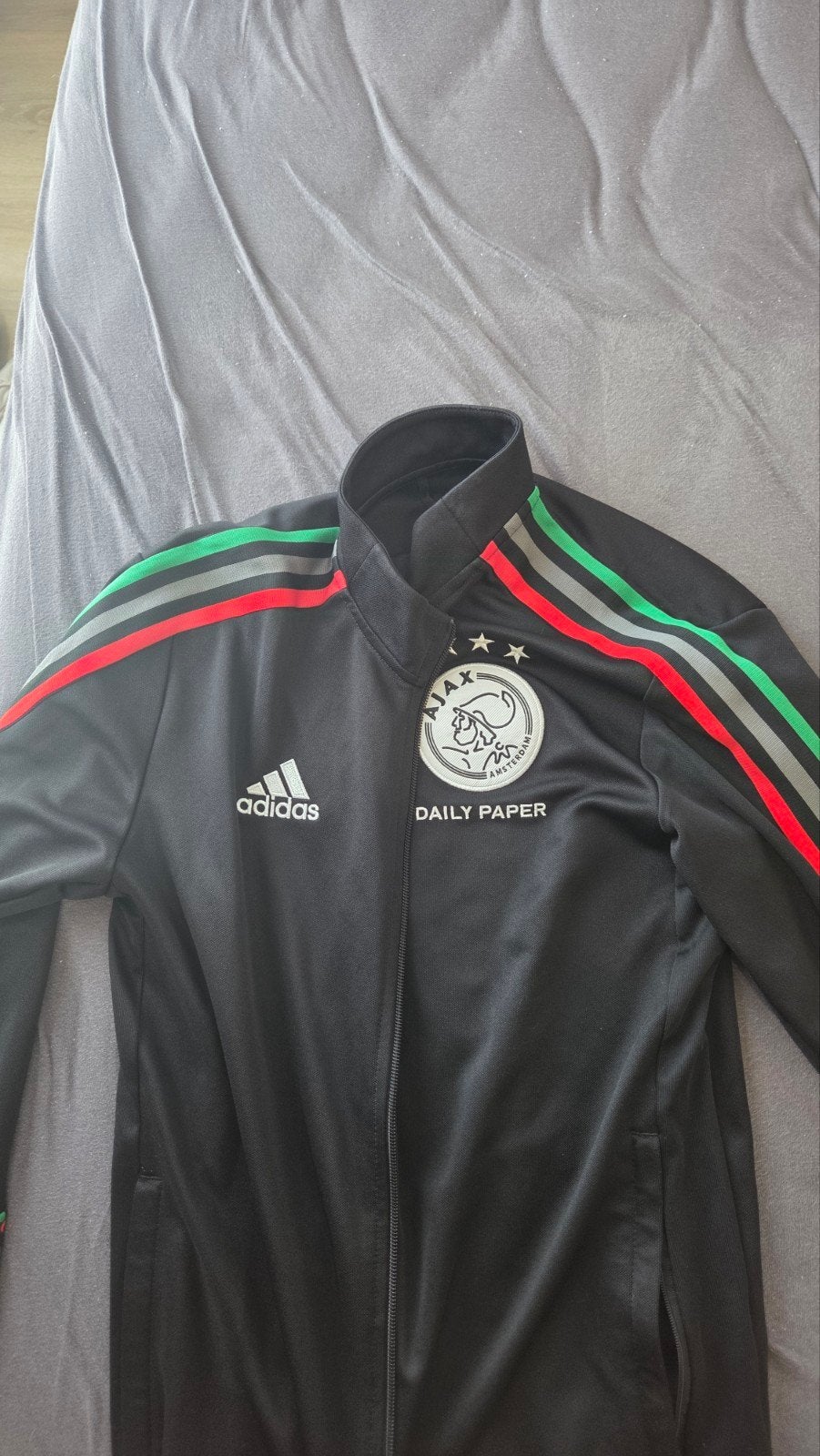 Ajax x Daily Paper Trainingsjack Zwart Maat M, Zwart, Ophalen of Verzenden, Zo goed als nieuw, Adidas