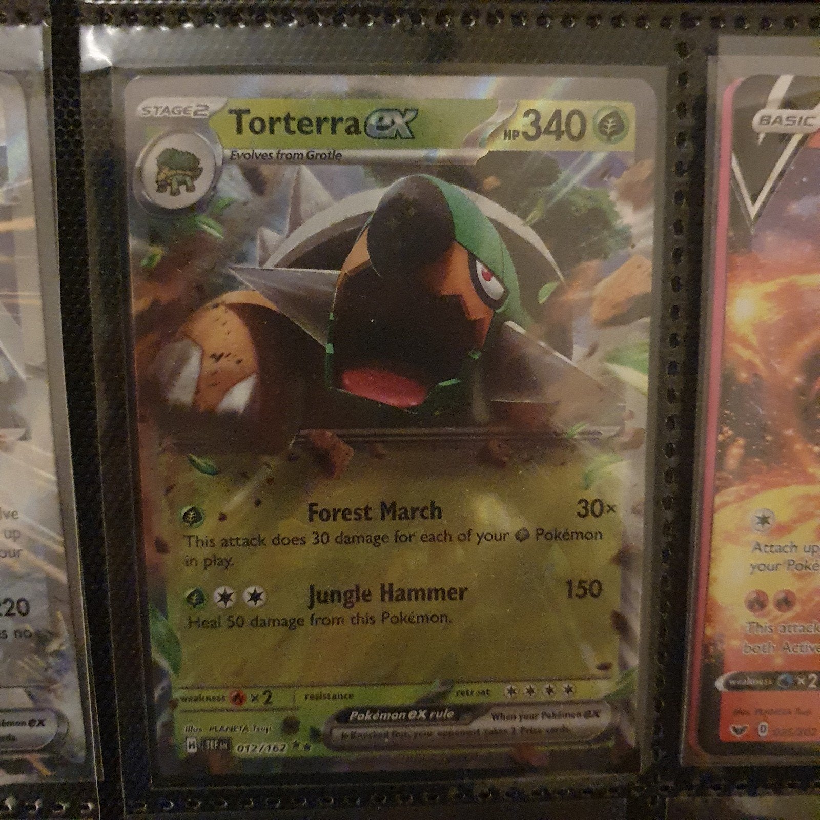 Pokemon Torterra ex 012/162 Temporal Forces, Ophalen of Verzenden, Zo goed als nieuw, Losse kaart, Foil