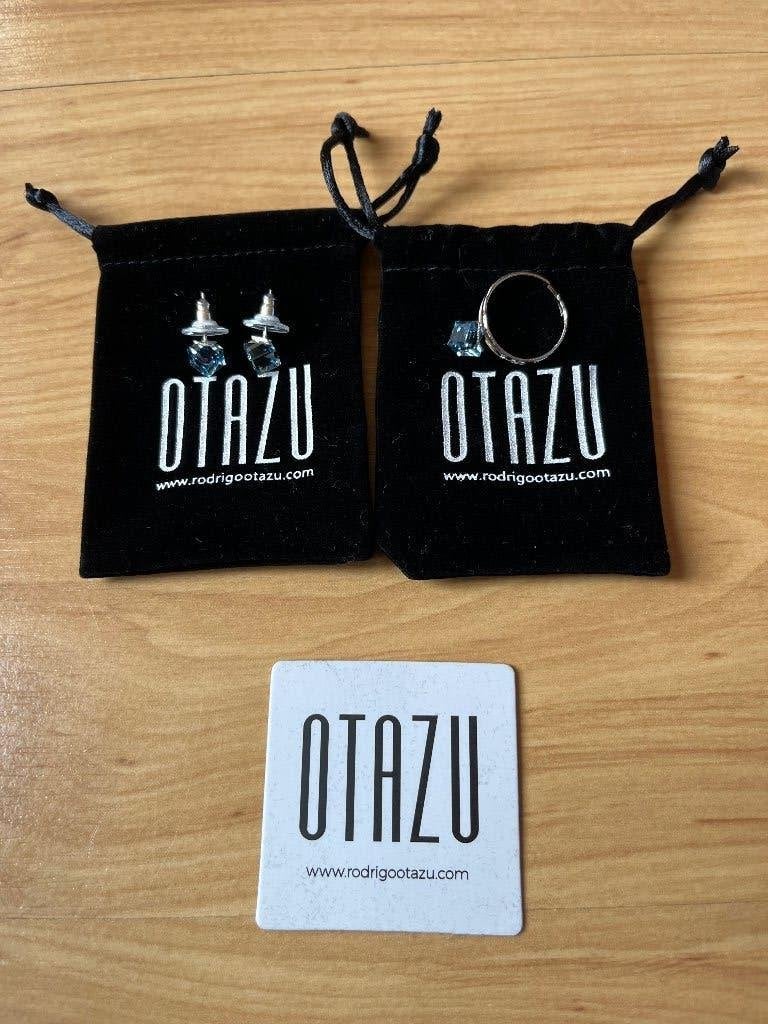 Otazu set oorstekers en ring blauw incl verzendkosten, Sieraden, Tassen en Uiterlijk, Ringen, Met kristal, Overige materialen