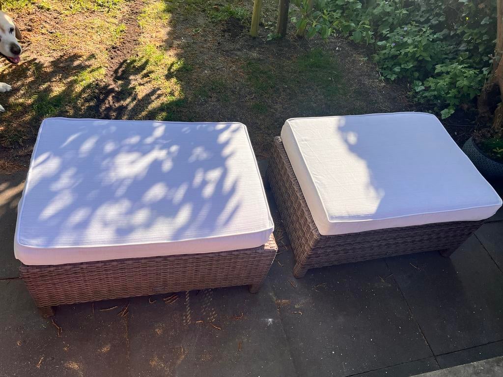 4 Seasons Outdoor Hocker/Voetenbank (2 stuks), Gebruikt, Hocker, Loungeset, Wicker