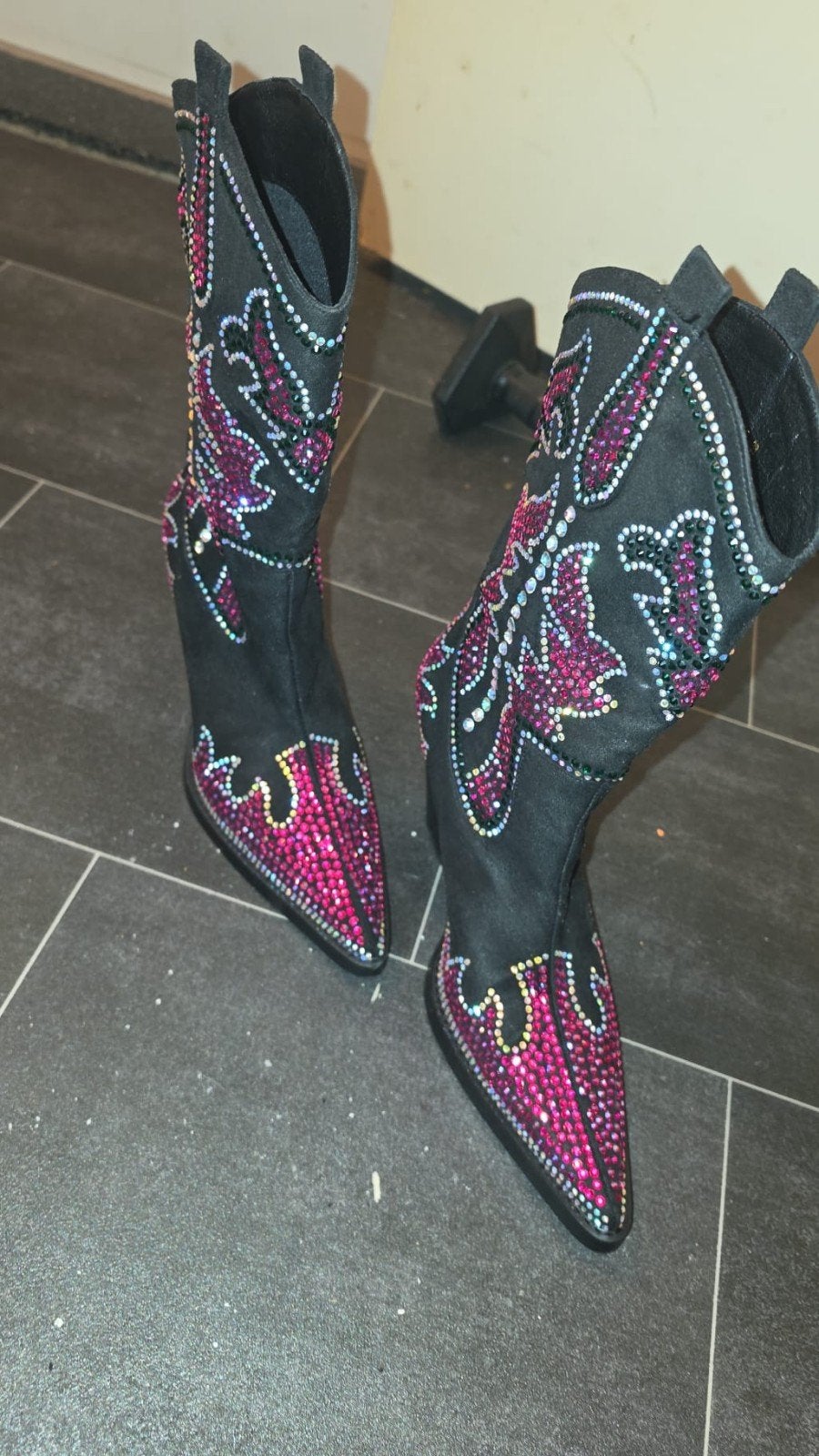 Nieuwe Cowboy Glitter Laarzen, Ophalen of Verzenden, Nieuw, Zwart, Lage of Enkellaarzen