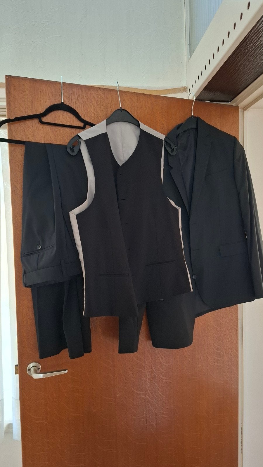 Dansaert Black Colbert, Gilet en Pantalon - Maat 54/44, Maat 52/54 (L), Zwart, Ophalen of Verzenden, Zo goed als nieuw