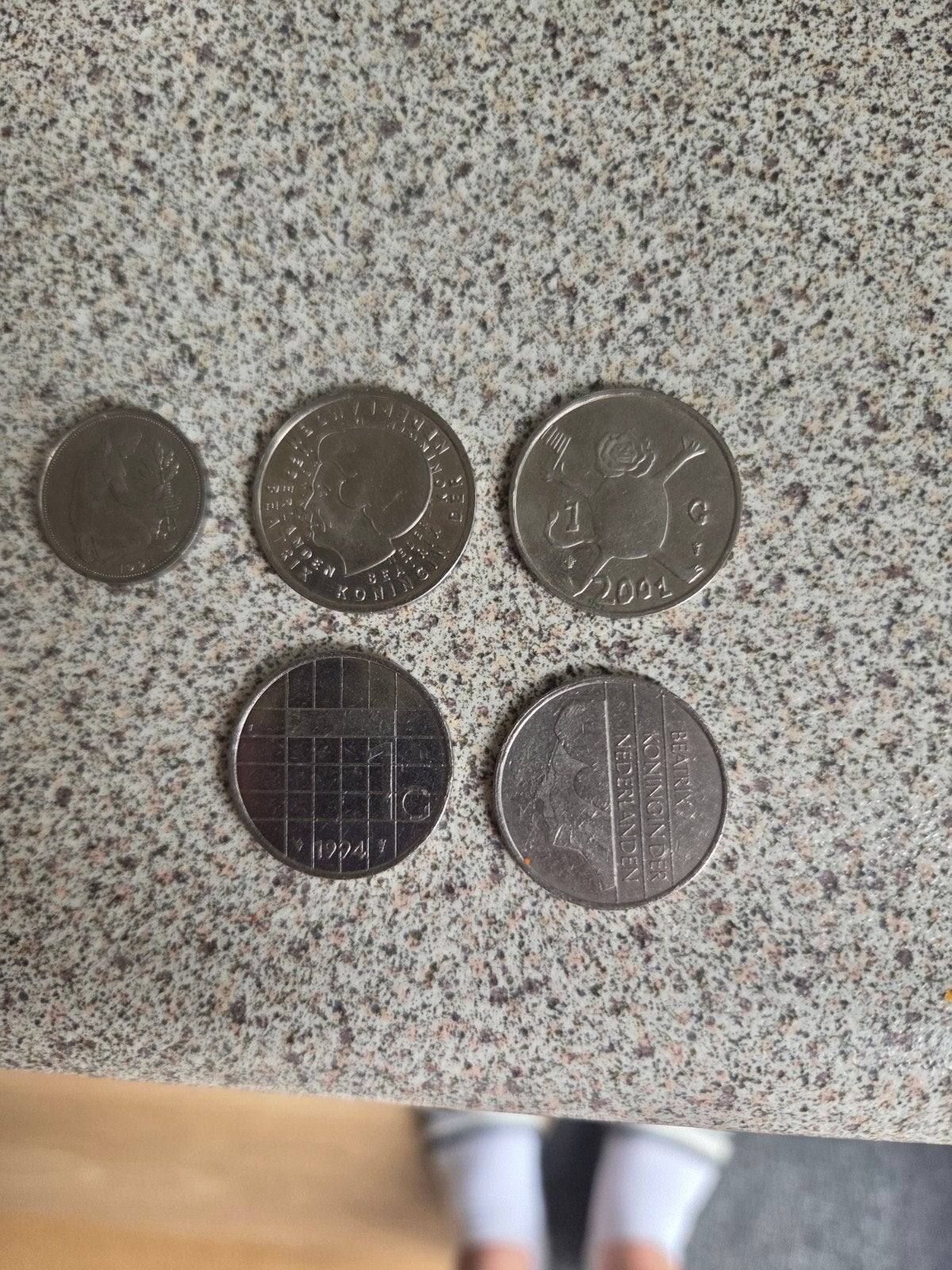 Diverse Nederlandse munten: gulden, kwartje en euro, Ophalen of Verzenden