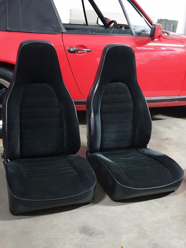Porsche 911 2.7 Carrera Stoelen Zwart Velours, Auto-onderdelen, Interieur en Bekleding, Ophalen, Gebruikt, Porsche
