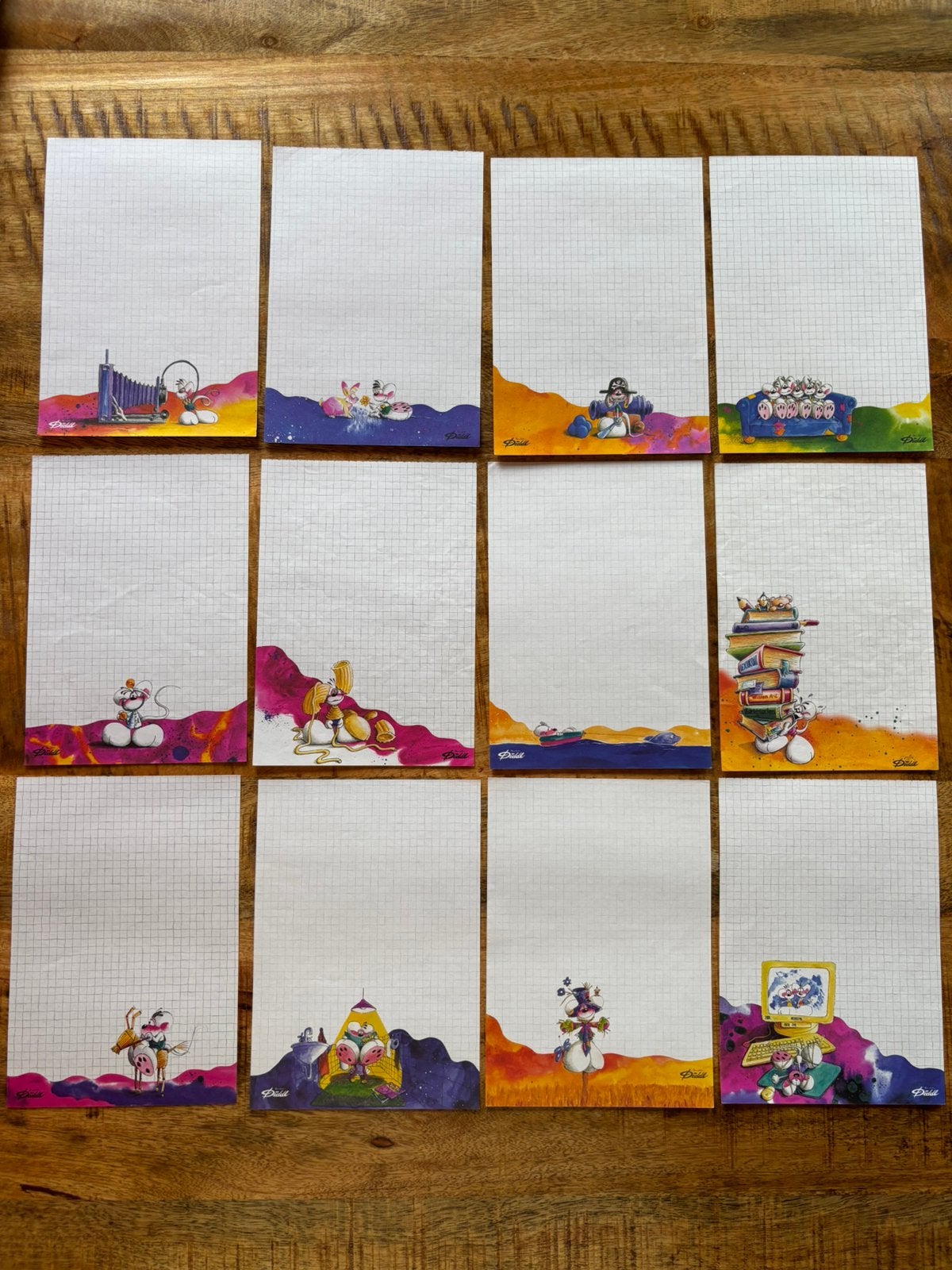 Diddl witte A5 blaadjes zeldzaam jaren 90, Verzamelen, Diddl, Verzenden, Zo goed als nieuw, Papier, Kaart of Schrift
