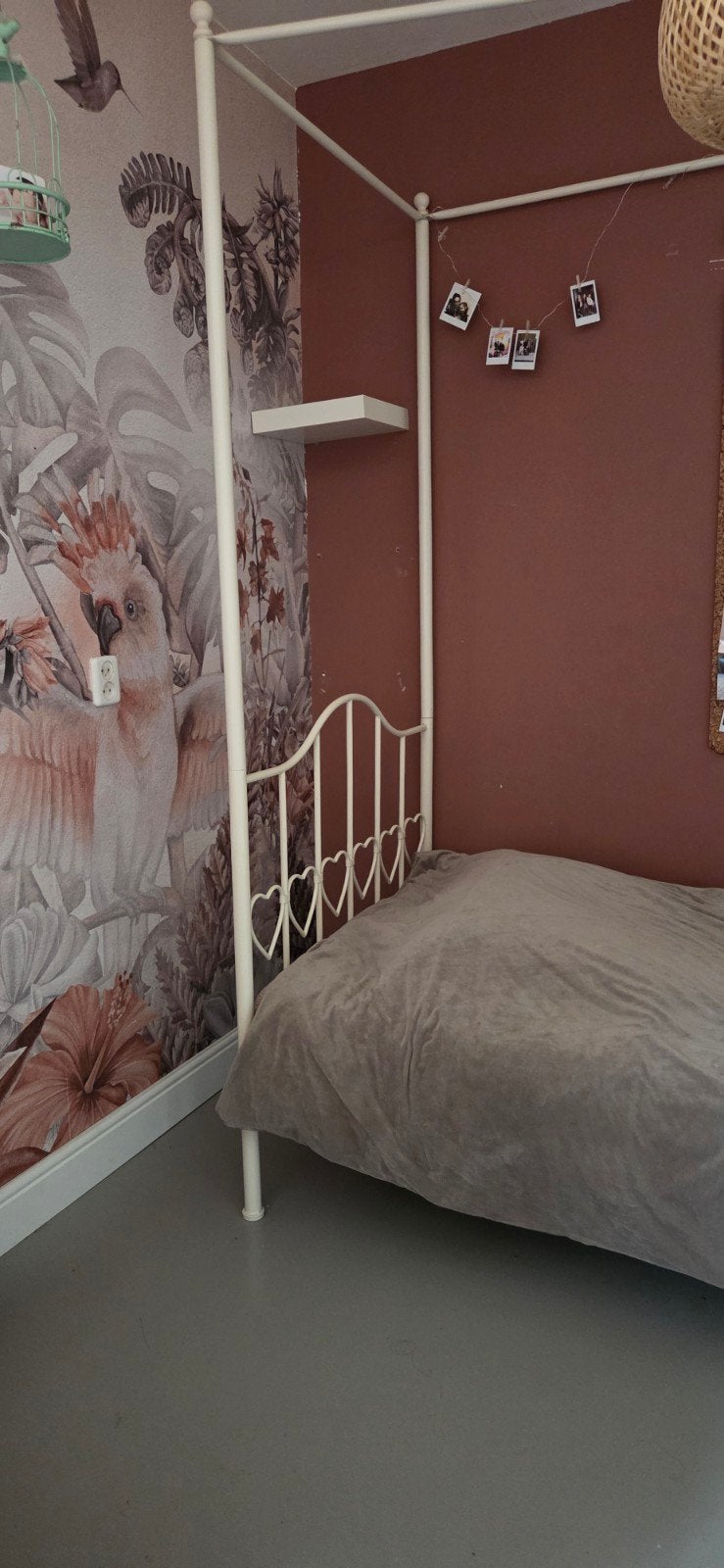 1 persoons bedframe (hemelbed) Maison du monde, Ophalen, 85 tot 100 cm, Zo goed als nieuw, Matras