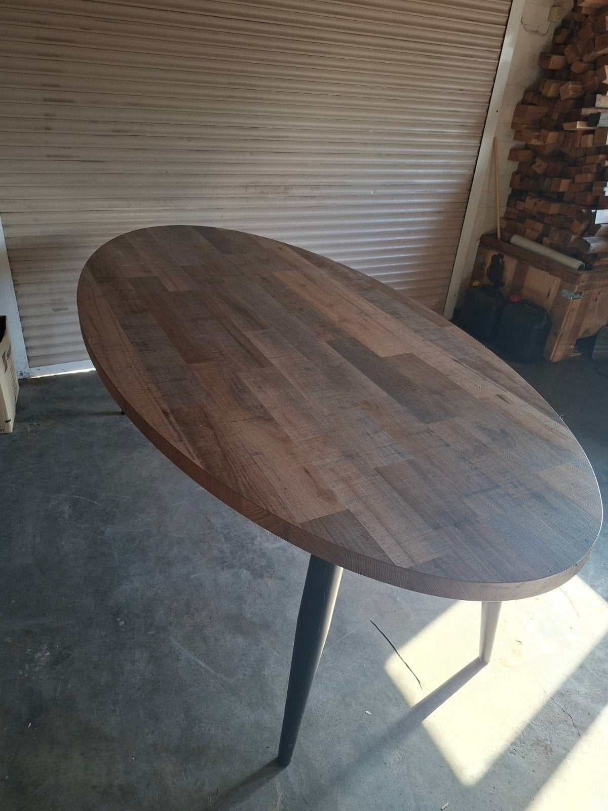 Ovale eettafel voor 6 personen - Modern design, Huis en Inrichting, Overige houtsoorten, 100 tot 150 cm, Ophalen of Verzenden