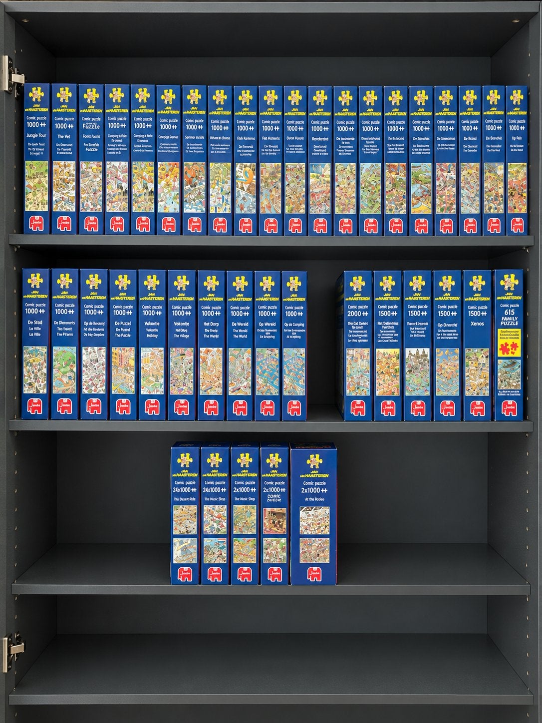 Grote collectie Jan van Haasteren puzzels (33 stuks), Ophalen of Verzenden, Meer dan 1500 stukjes, Zo goed als nieuw, Legpuzzel