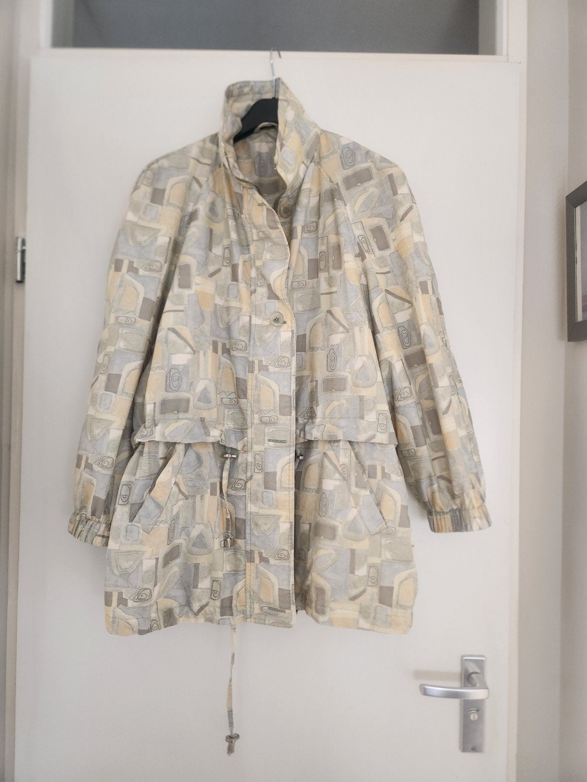 Vintage zomerjas  met abstracte print maat S/M/L zie maten, Maat 42/44 (L), Création Atelier G.G., Ophalen of Verzenden, Zo goed als nieuw