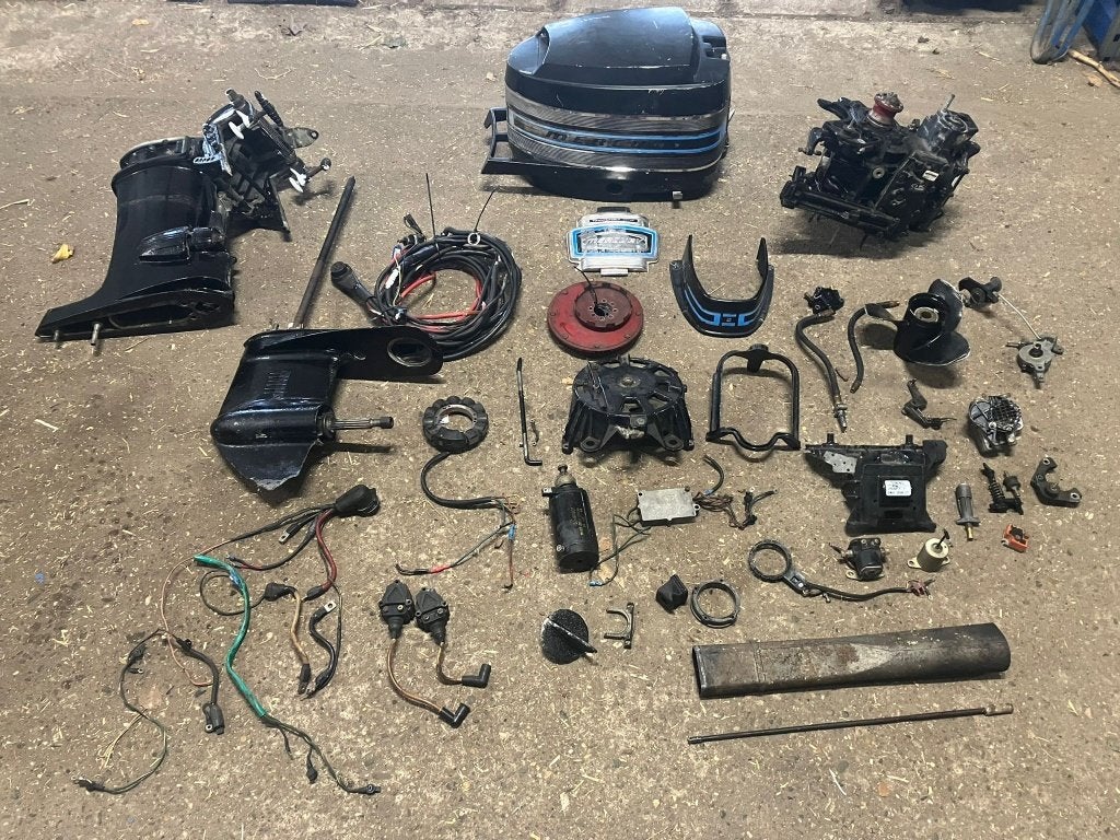 Mercury 40 pk 2 takt buitenboordmotor onderdelen blauwband, Ophalen of Verzenden, Gebruikt, Motor en Techniek