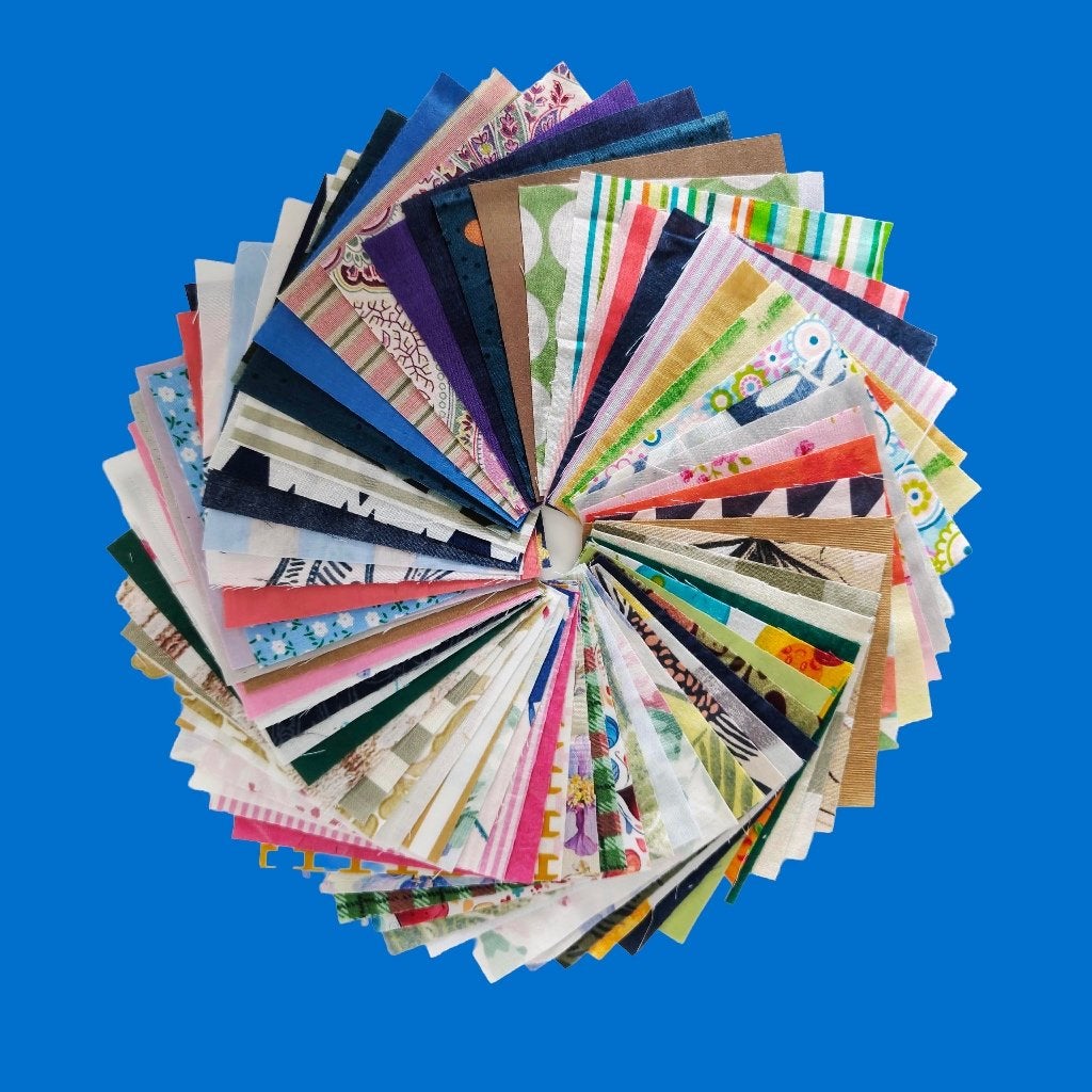 pakket met 85 verschillende lapjes stof, Overige kleuren, Nieuw, Ophalen of Verzenden, 30 tot 120 cm
