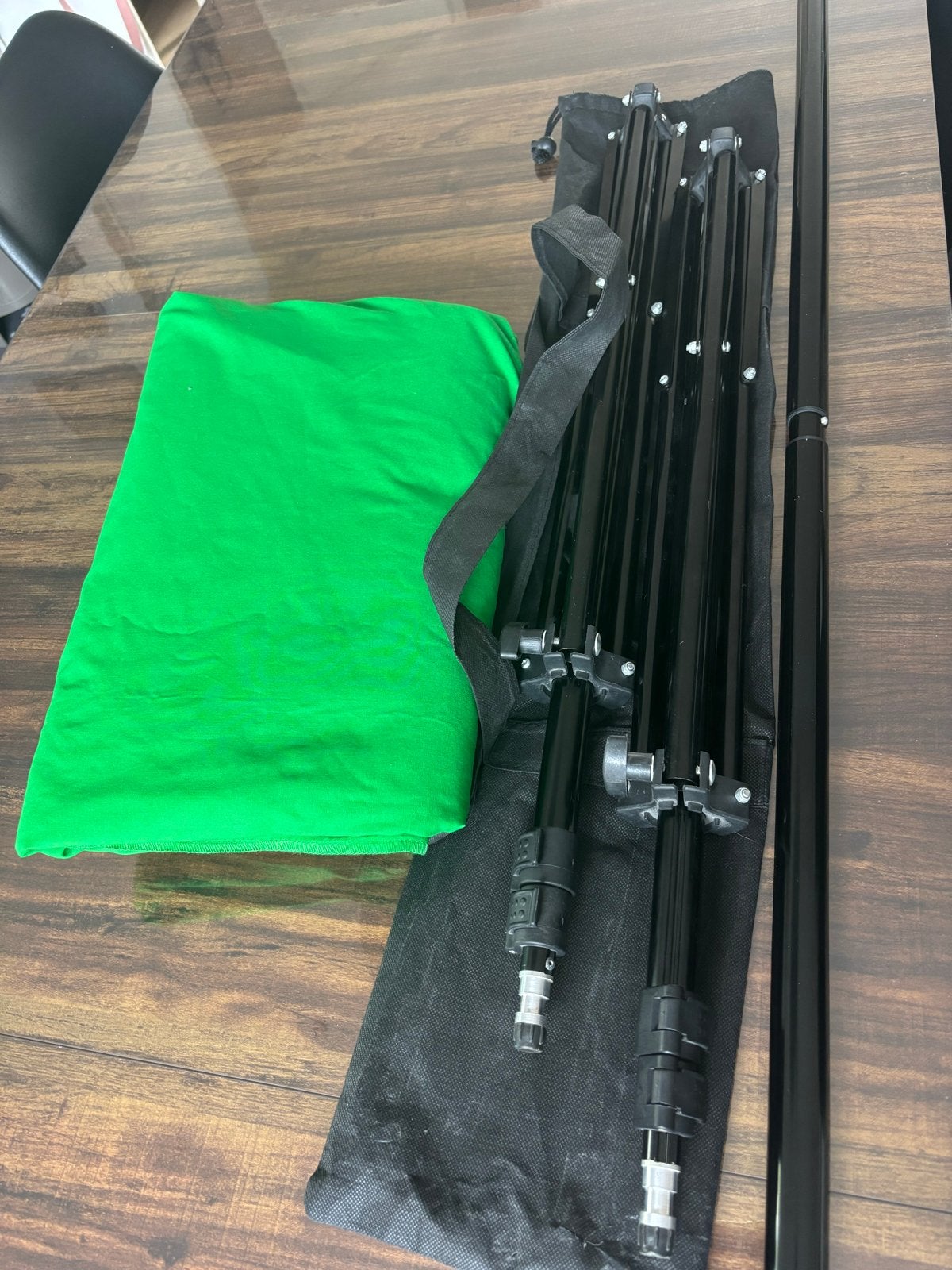 Groen Chroma Key Achtergrond met Statief - 100% Katoen, Ophalen of Verzenden, Zo goed als nieuw, Overige merken, Inclusief draagtas