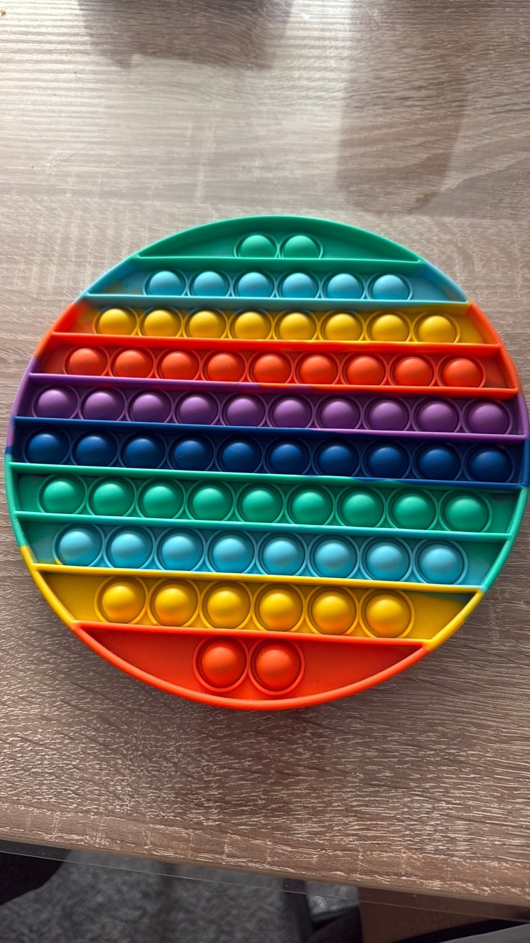 Kleine ronde regenboog Pop It fidget toy 21,5x 20, Ophalen of Verzenden, Zo goed als nieuw, Jongen of Meisje