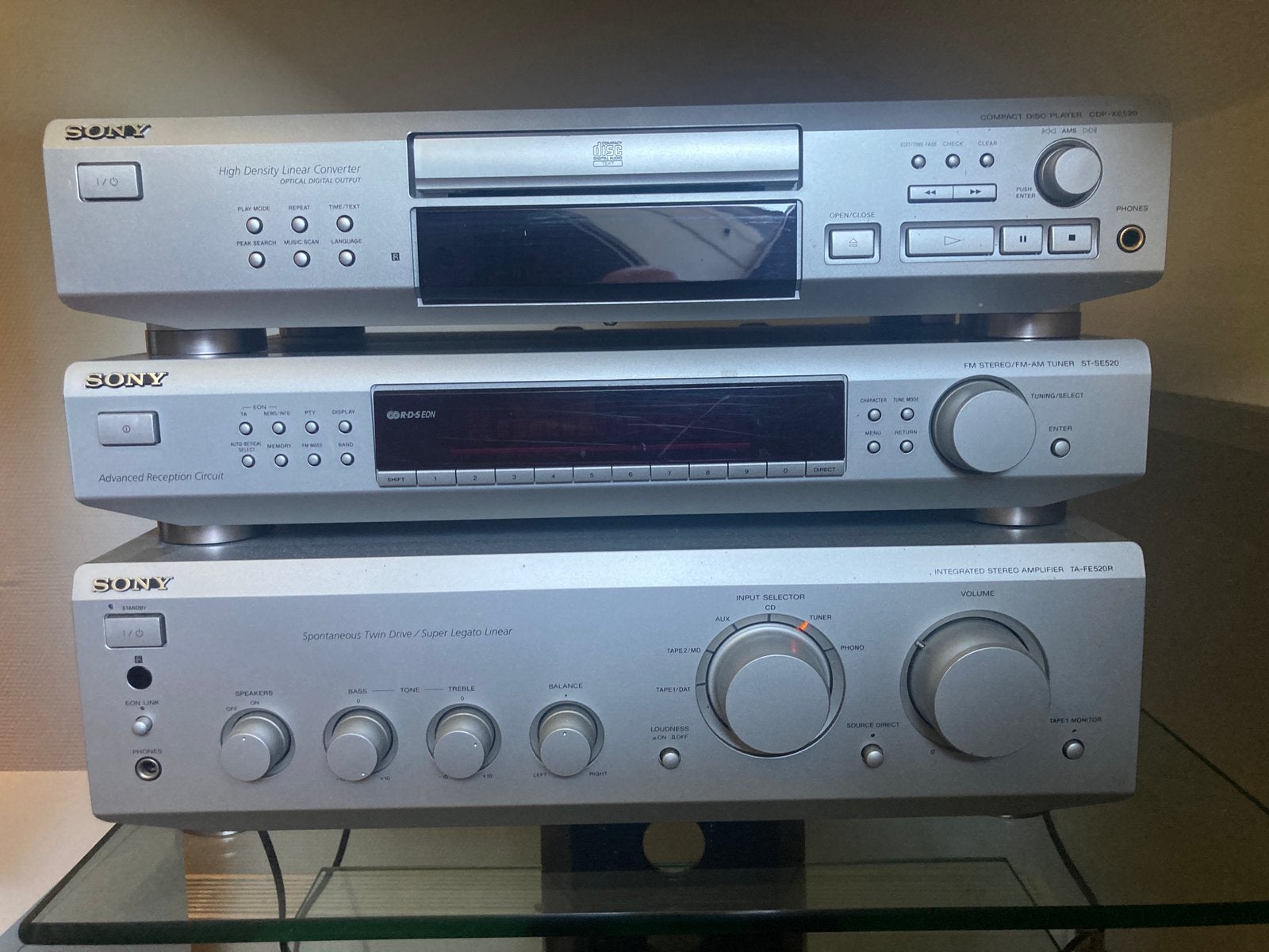 Sony 43 cm audioset cd-speler, tuner en versterker., Ophalen of Verzenden, Gebruikt, Sony, Losse componenten