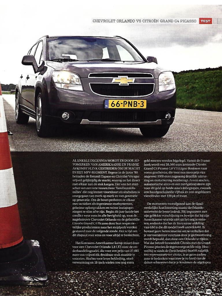 Autovisie dubbeltest Chevrolet Orlando en Citroen Grand C4, Ophalen of Verzenden, Gelezen, Overige merken