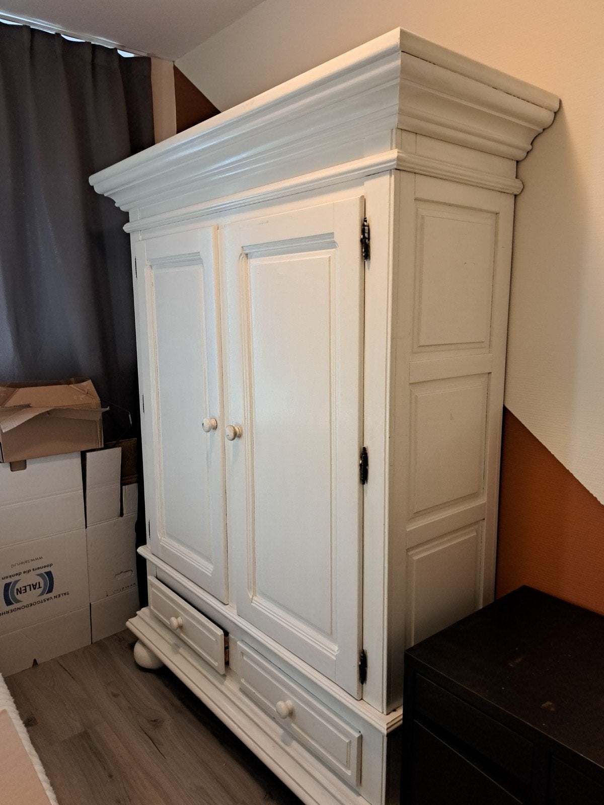 Witte kast met lades en planken, Ophalen, Gebruikt, 200 cm of meer, Klassiek