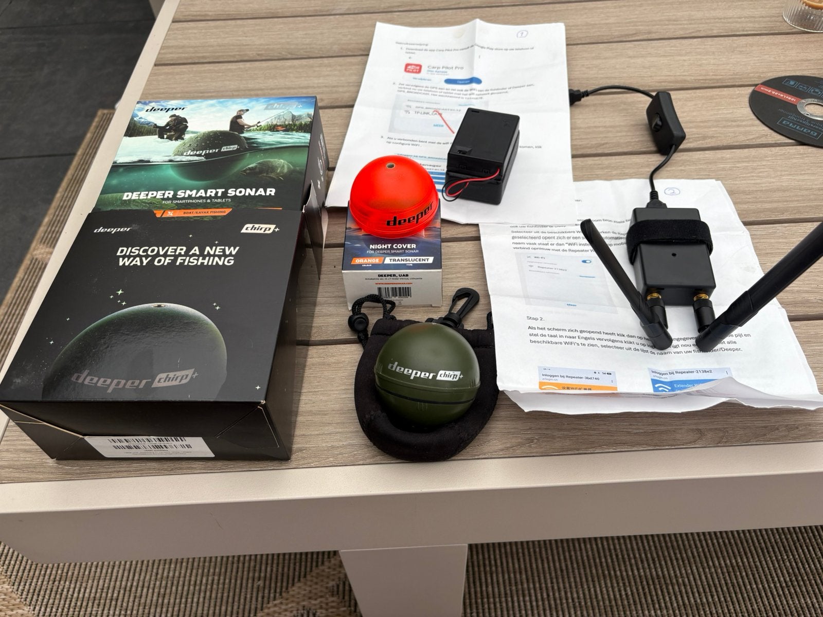 Deeper Chirp inc gps en wifi versterker, Ophalen of Verzenden, Zo goed als nieuw, Overige typen