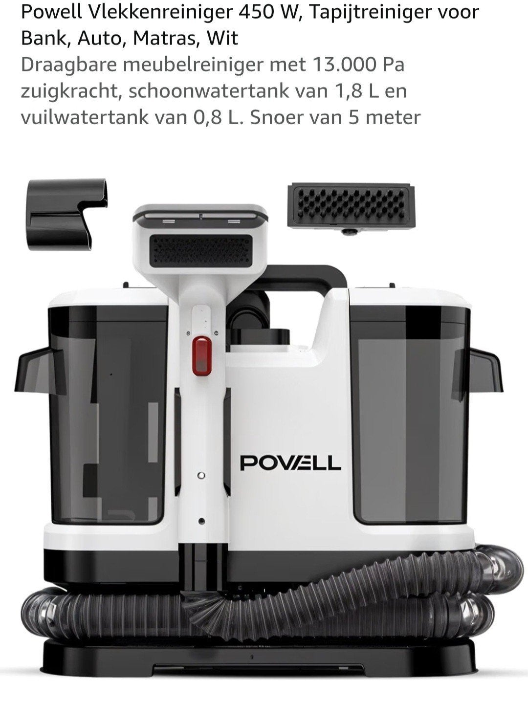 Powell Vlekkenreiniger 450W - Tapijt, Bank, Auto, Matras, Ophalen, Overige merken, Nieuw, Vloerreiniger