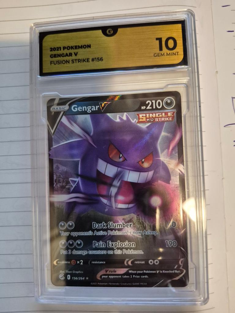 Gengar V Fusion Strike #156 GEM MINT 10 Pokémon kaart, Ophalen of Verzenden, Nieuw, Losse kaart