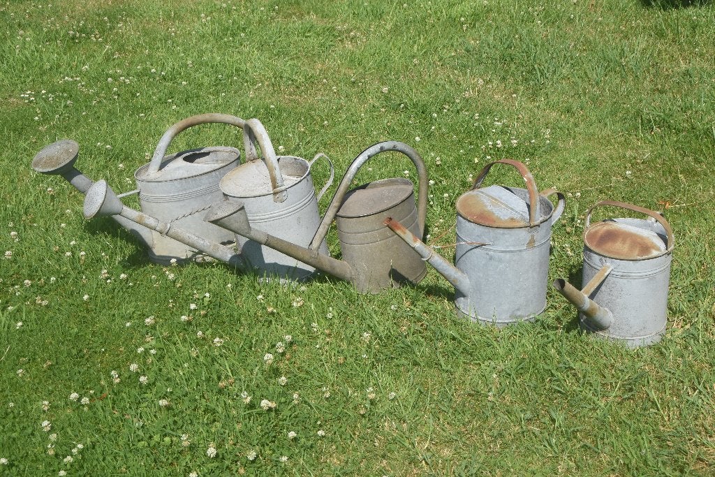 Antieke zinken gieters voor decoratie of gebruik brocante, Antiek en Kunst, Ophalen of Verzenden