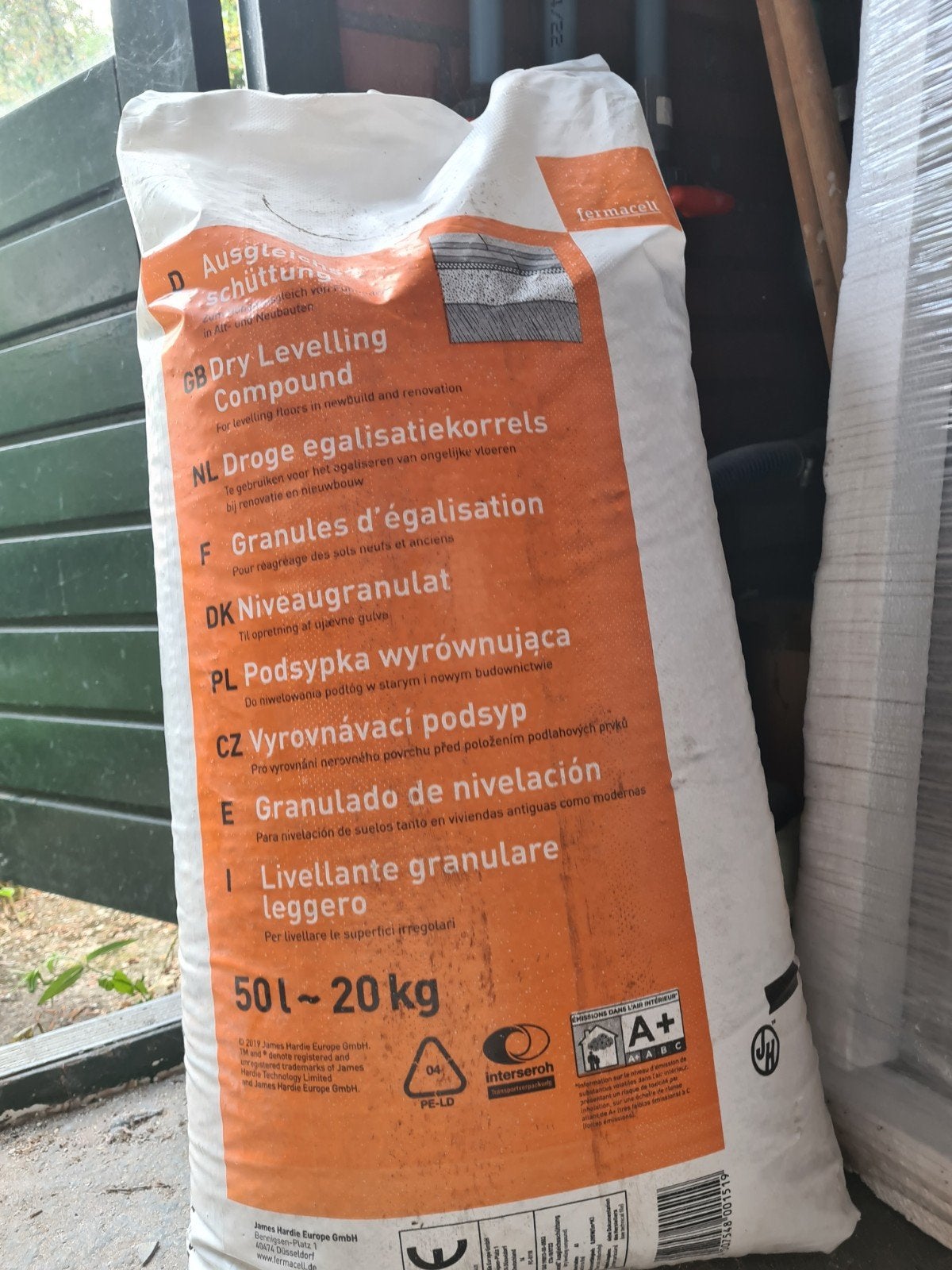 Ongeopende zak Fermacell Droge Egalisatiekorrels 20kg, Ophalen, Nieuw