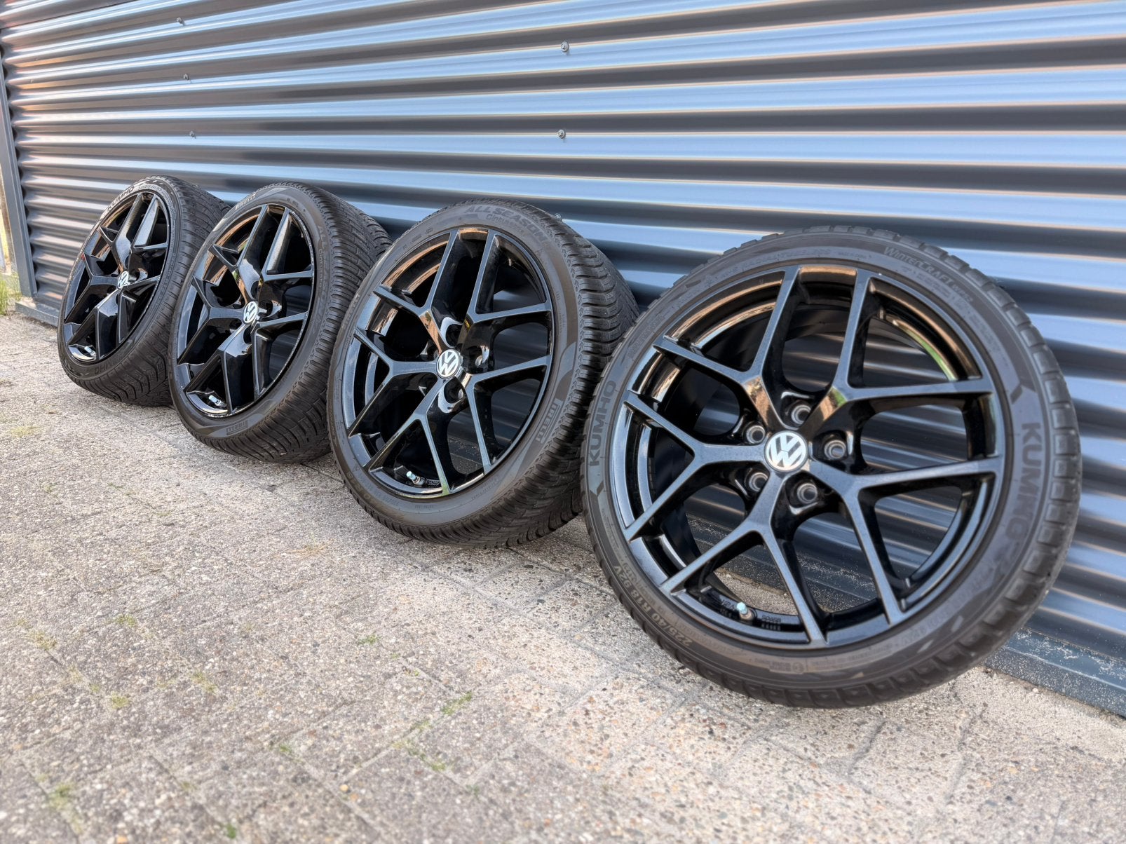 Borbet Y 18 inch 5x112 Golf GTI Caddy Leon FR A3 S3 Octavia, Ophalen, 18 inch, Gebruikt, Banden en Velgen