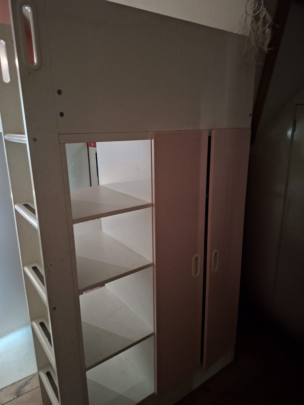 IKEA SMÅSTAD Hoogslaper met bureau en kast, Ophalen, Gebruikt, Eenpersoons, 200 cm