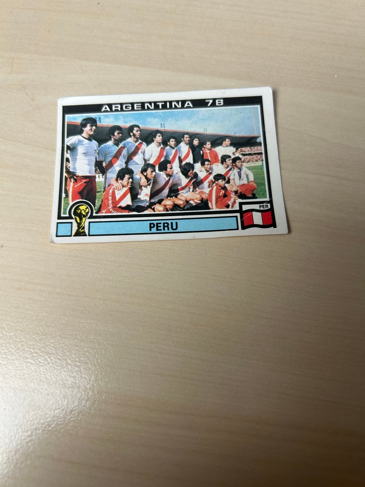 Panini WK 1978 Sticker Peru - Zeldzaam Verzamelobject, Ophalen of Verzenden, Zo goed als nieuw, Sport