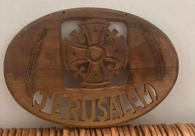 Jerusalem mooie houten oude hanger, Ophalen of Verzenden