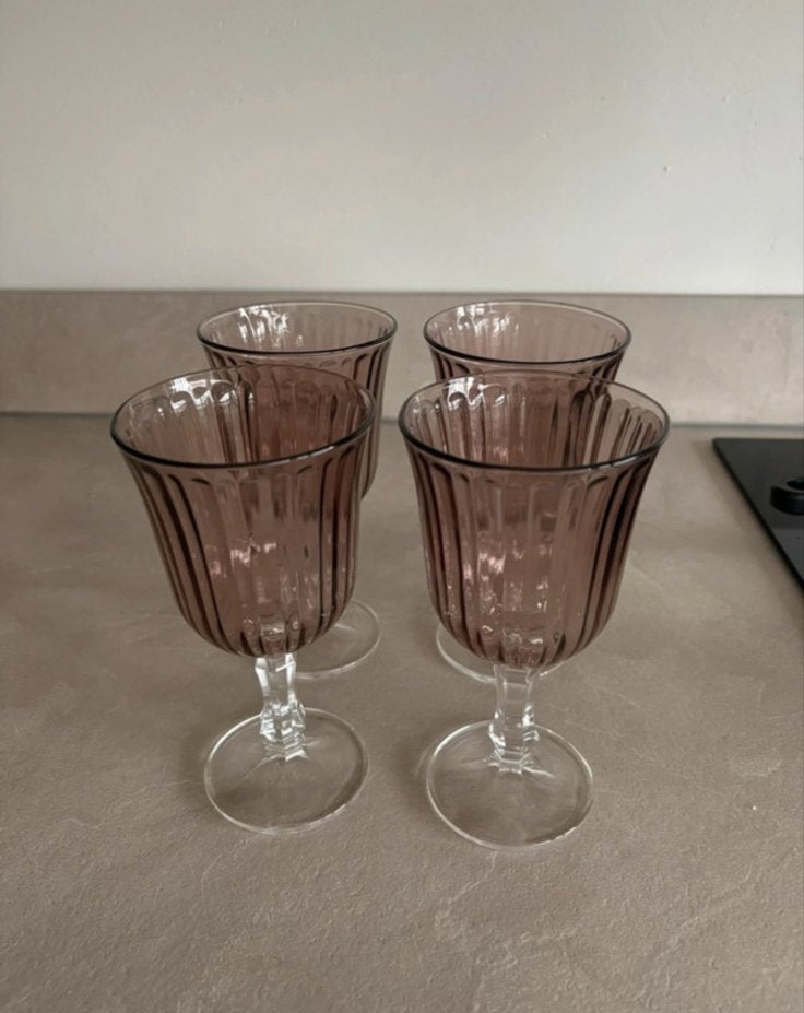 Zara Home wijnglazen set van 4 - Paars/Bruin, Paars, Ophalen of Verzenden, Zo goed als nieuw, Overige merken