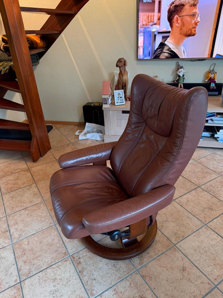 Nog mooie stressless stoel, Ophalen, Gebruikt, Bruin, Leer