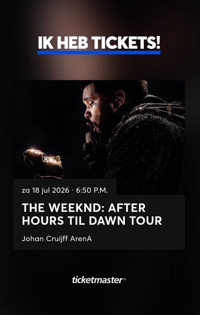 2x Tickets TheWeeknd / Playboi Carti (lees de beschrijving!), Eén persoon, Juli