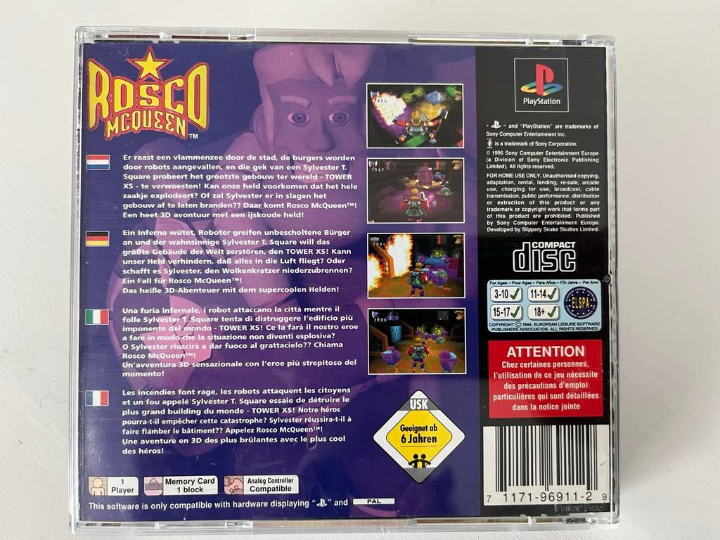 Rosco McQueen PlayStation 1 zeer netjes, Avontuur en Actie, Gebruikt, T, Ophalen of Verzenden