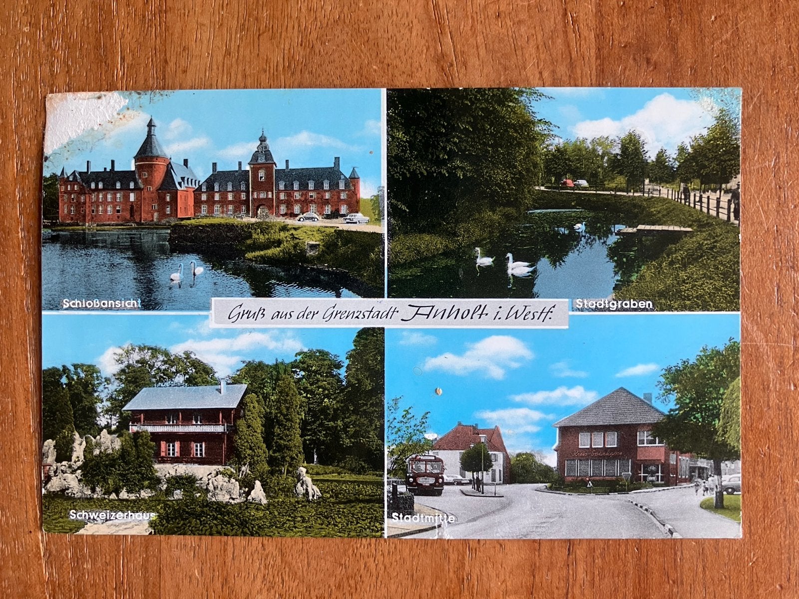 Anholt i. Westf. - Kasteel, Stadgraben 1966, Ophalen of Verzenden, 1960 tot 1980, Gelopen, Duitsland