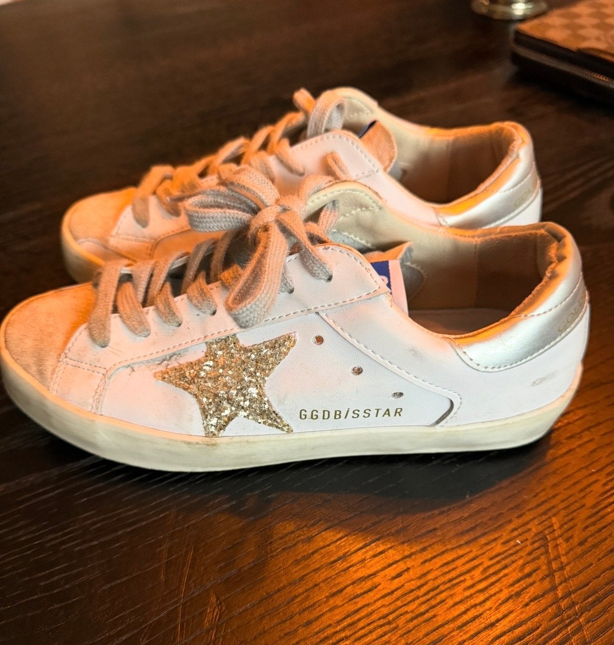 Golden Goose Sneakers met Glitterster, Ophalen, Wit, Sneakers of Gympen, Gedragen