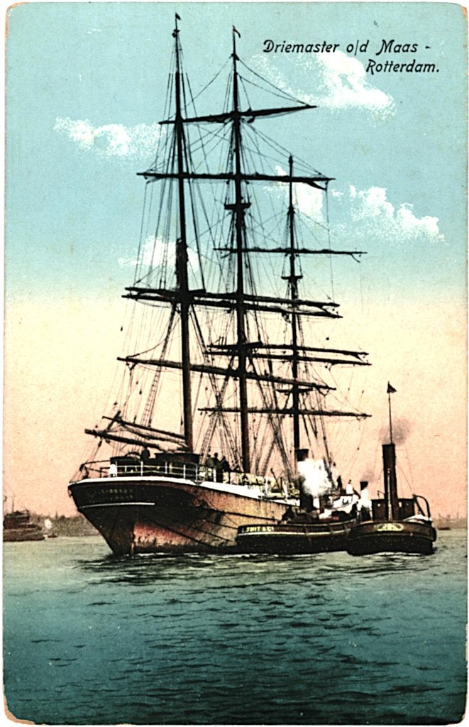 936257 Rotterdam Driemaster o d Maas Stoom sleepboot Smit, Ophalen of Verzenden, Voor 1920, Ongelopen, Zuid-Holland