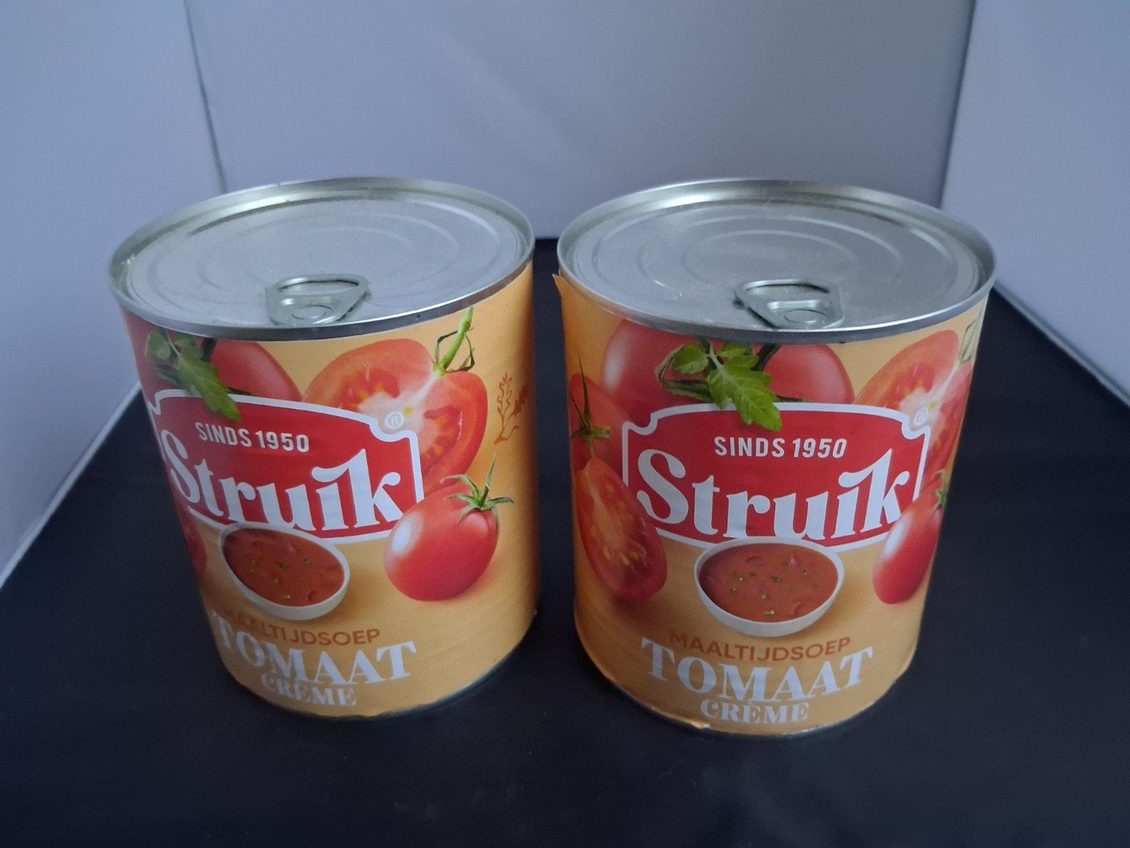 soep in blik - tomaat crème, Ophalen