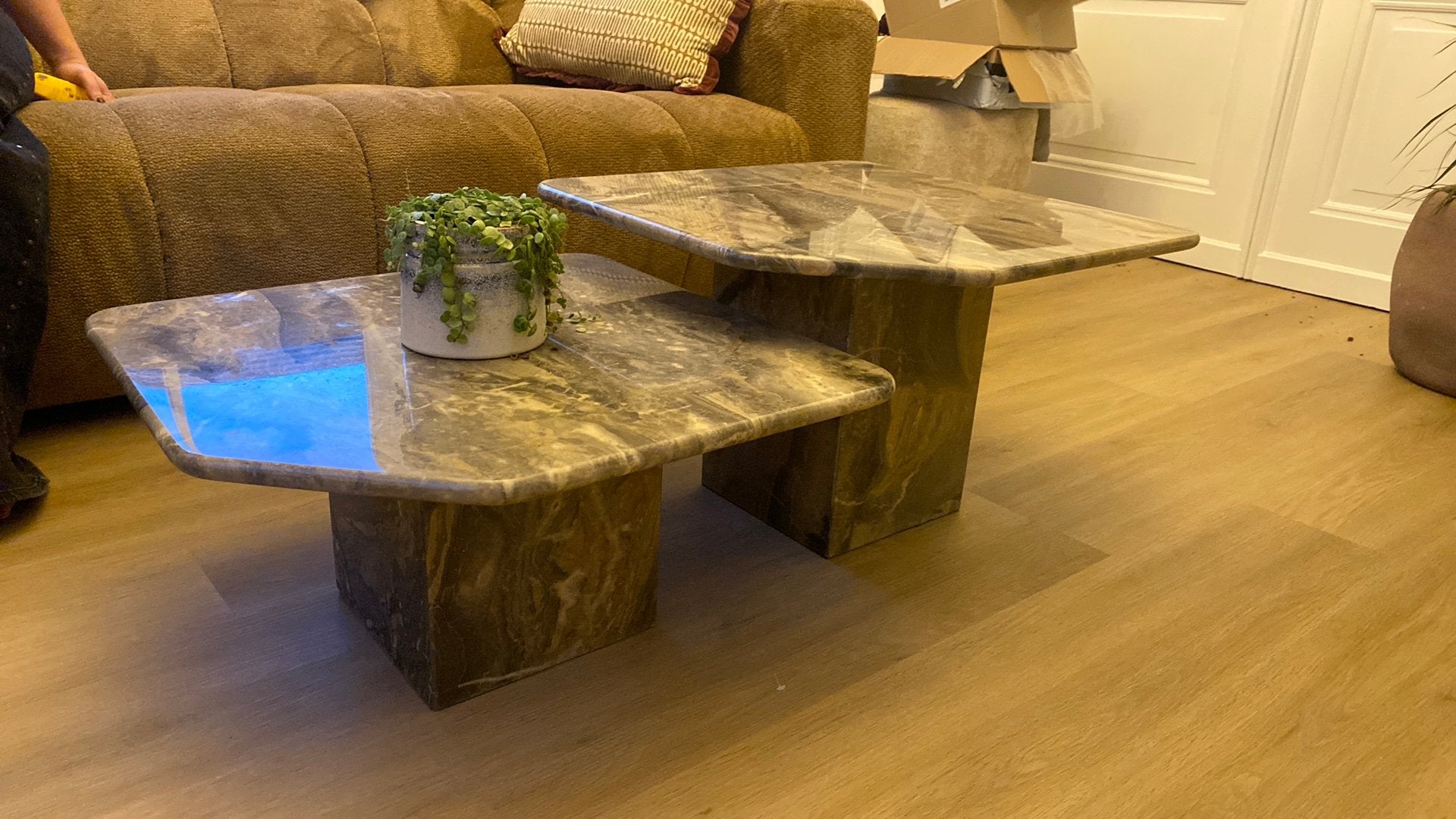 Mooie vintage Marmeren salontafels, Huis en Inrichting, Ophalen, Gebruikt, 50 tot 100 cm, Vintage modern