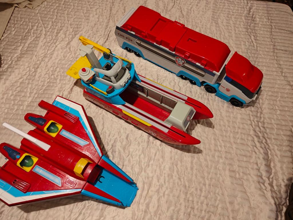 Paw Patrol super patroller, sea patroller en transporter., Ophalen