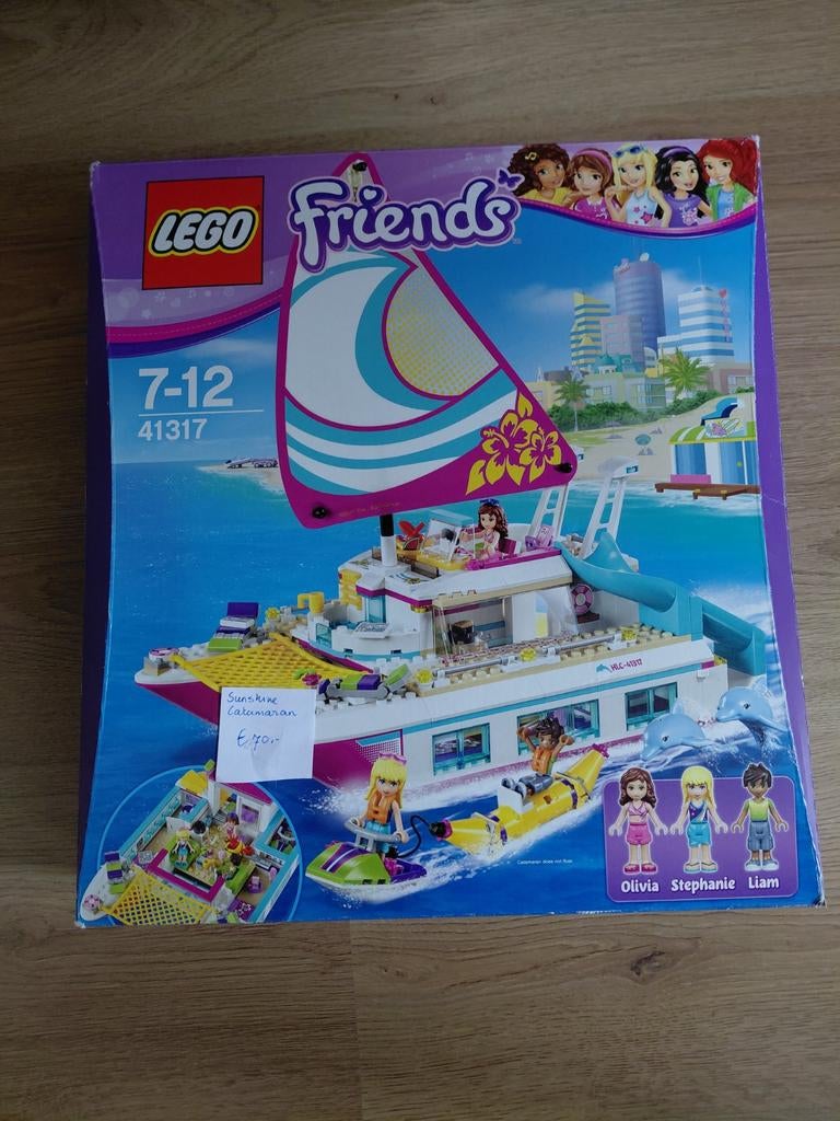 Lego Friends 41317 Sunshine Catamaran met boekjes, Ophalen of Verzenden, Zo goed als nieuw, Complete set, Lego