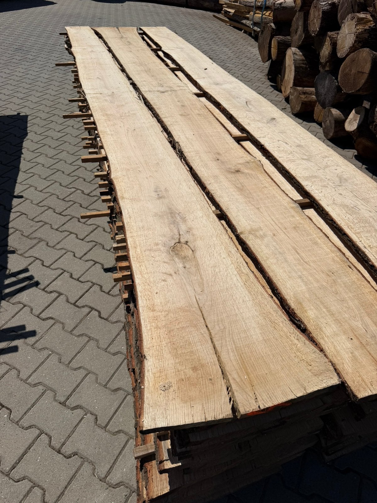 30 zeer mooie eiken Schaaldelen 420x20-40x2,5 cm, Doe-het-zelf en Verbouw, Hout en Planken, Ophalen, Eiken, Zo goed als nieuw