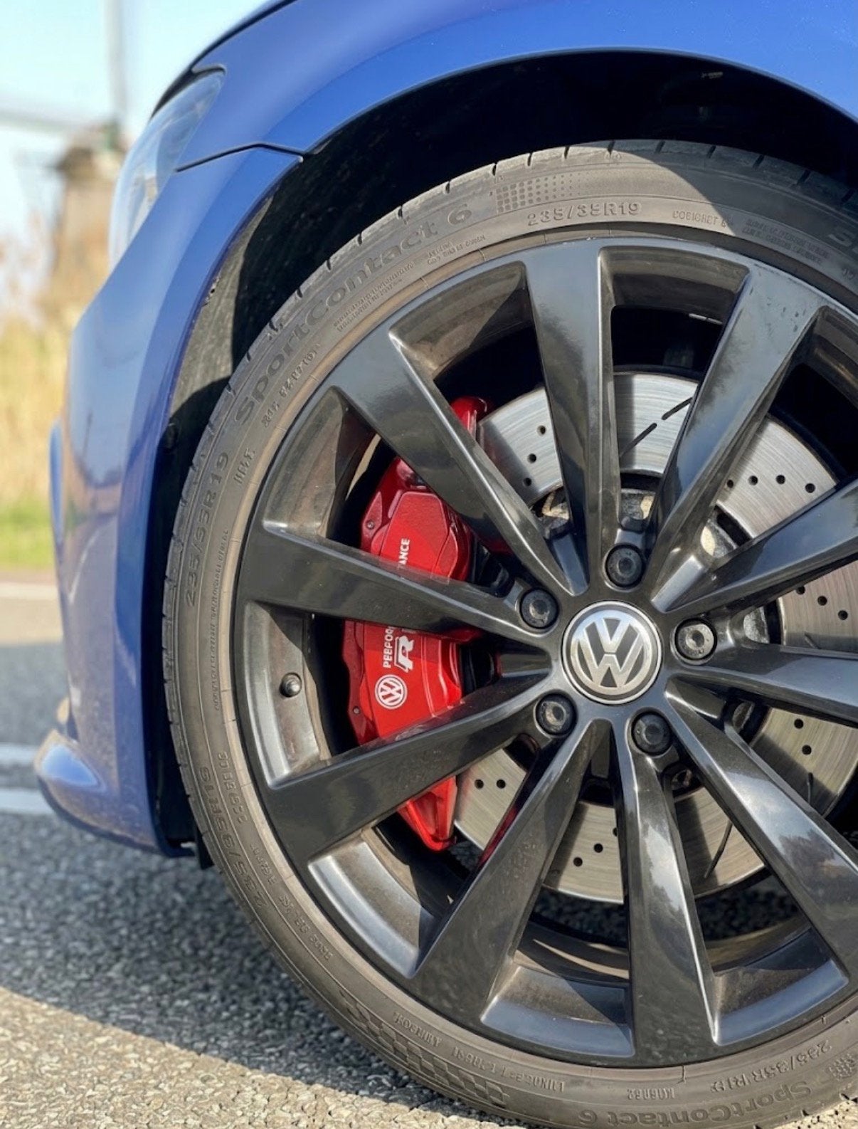 ✅ Originele VW Scirocco Interlagos Velgen + Conti 235/40 18”, Ophalen, 18 inch, Gebruikt, Banden en Velgen