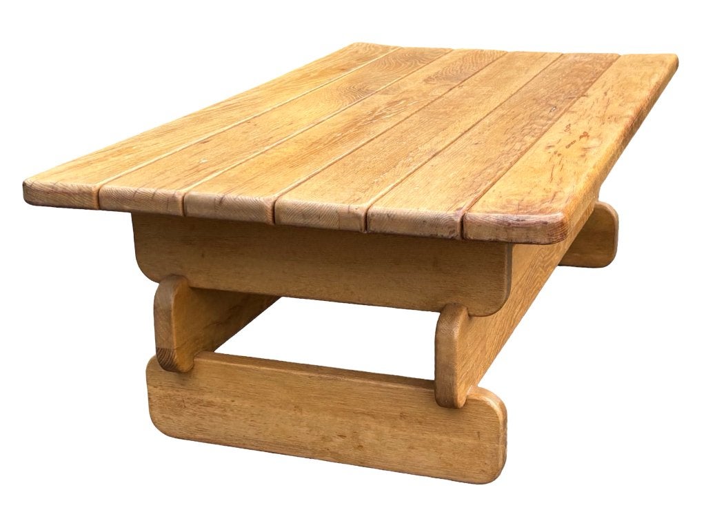 Vintage Salontafel Brutalist Japandi 70's Minimalist Design, Gebruikt, 50 tot 100 cm, Vintage, 50 tot 100 cm