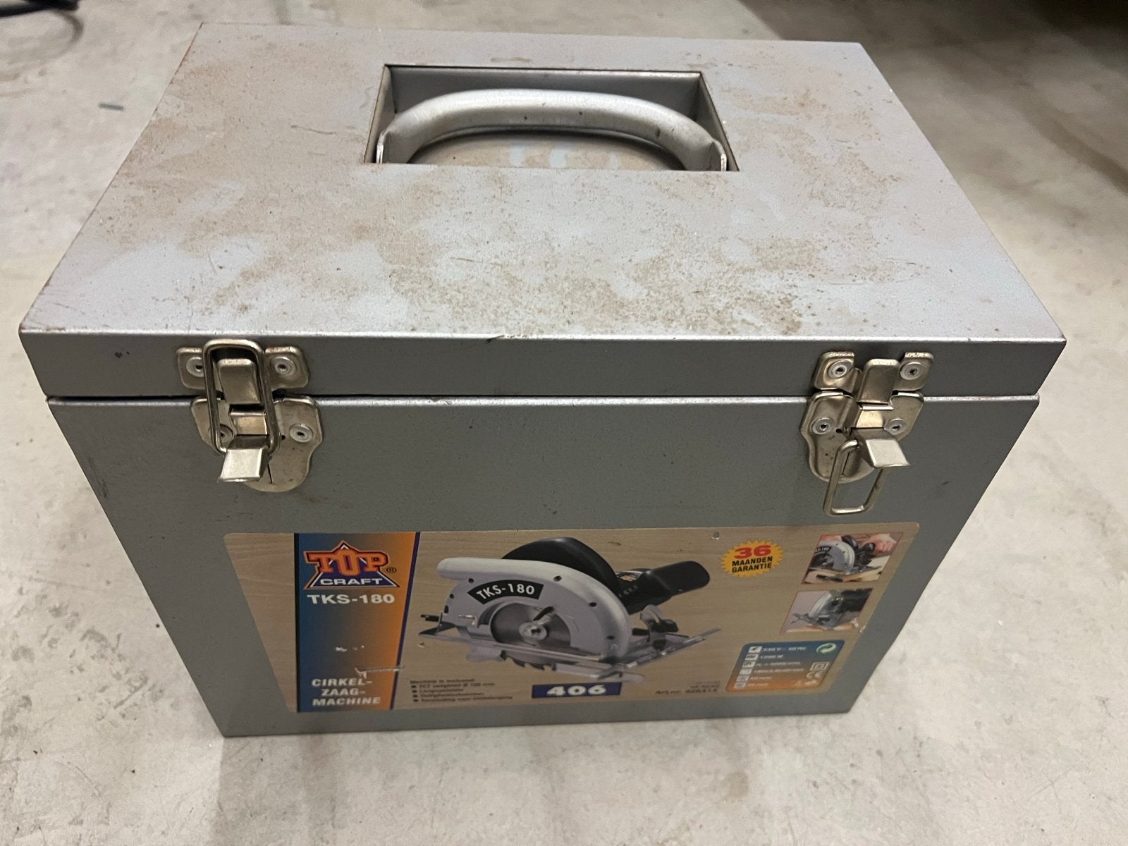 TUP CRAFT TKS-180 Cirkelzaagmachine in metalen koffer, Doe-het-zelf en Verbouw, Gebruikt, Cirkelzaag, Ophalen of Verzenden, 30 tot 70 mm