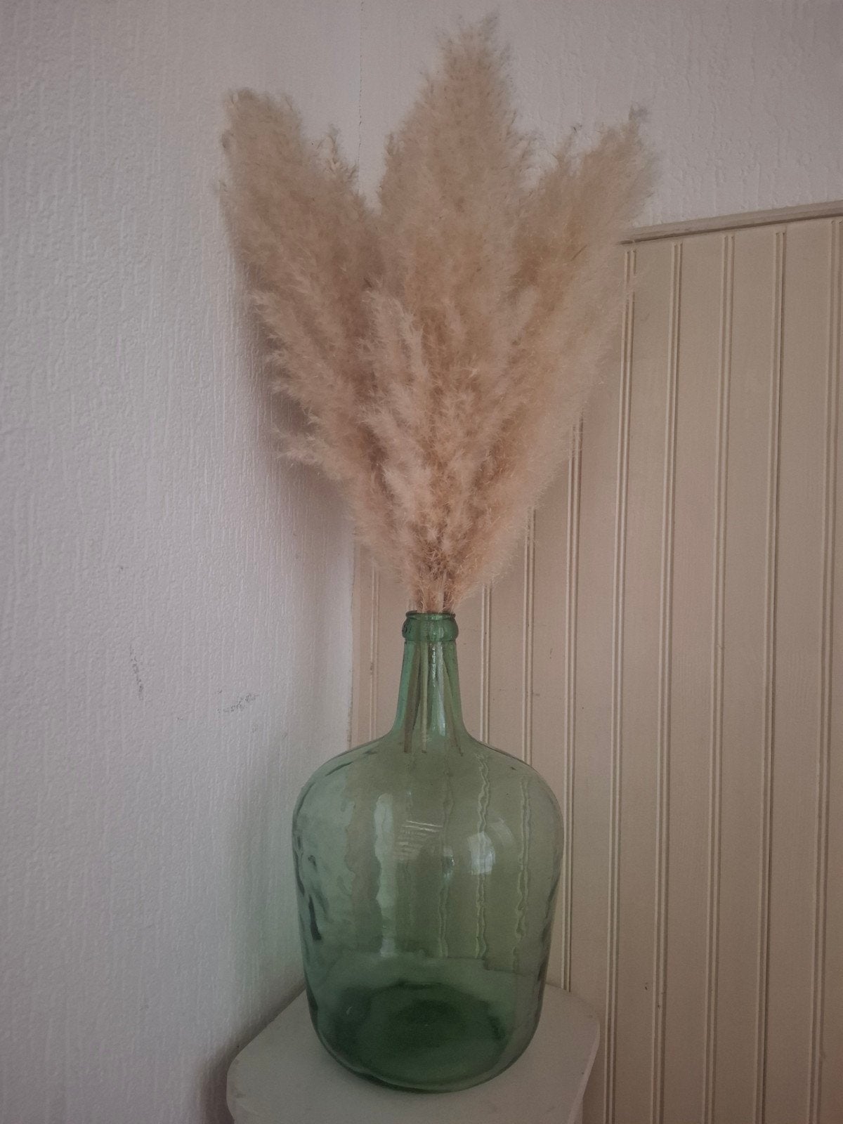 pluimen met vaas, Ophalen