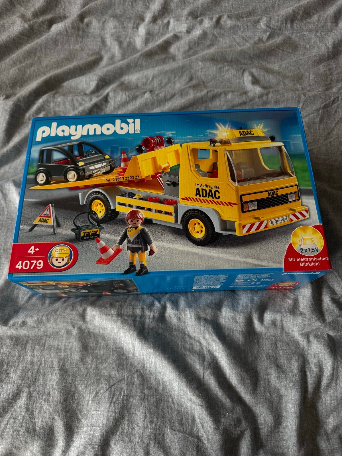 Playmobil Sleepwagen ADAC met auto en motor (set 4079), Complete set, Voertuig, Ophalen of Verzenden, Zo goed als nieuw