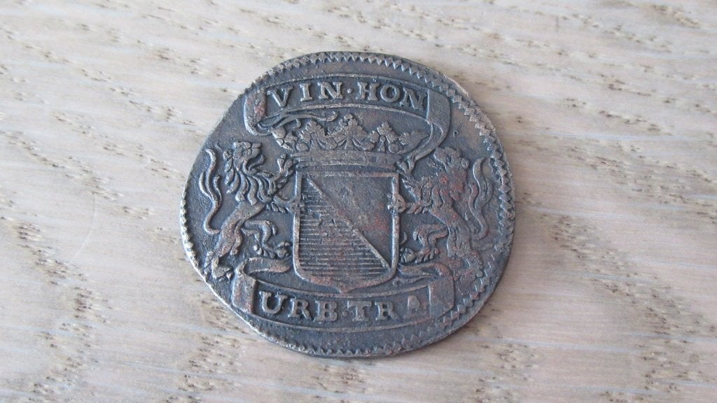 Zilveren schutterij penning 1661 Utrecht / bodemvondst, Postzegels en Munten, Munten | Nederland, Vóór koninkrijk, Zilver, Ophalen of Verzenden
