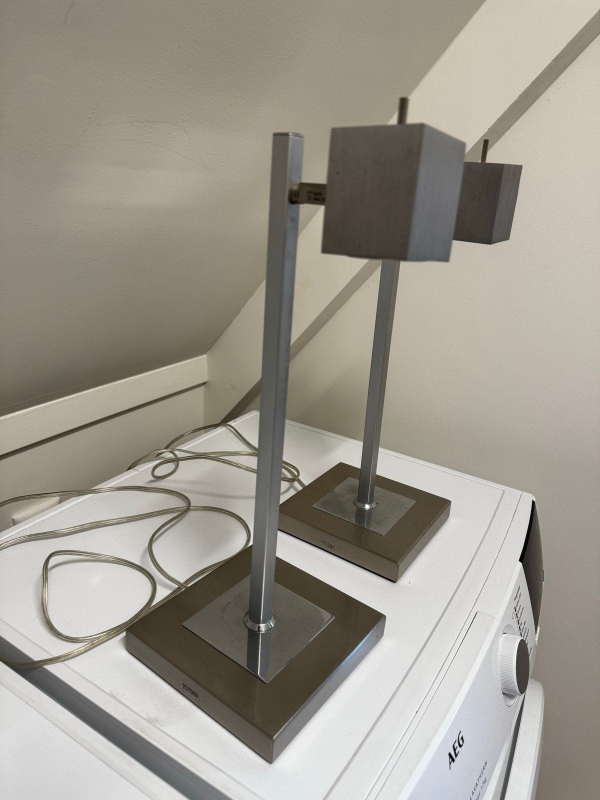 2x Zilveren Nachtlampjes met Touch Functie, Huis en Inrichting, Ophalen, Gebruikt, Nachtlamp, Touch bediening
