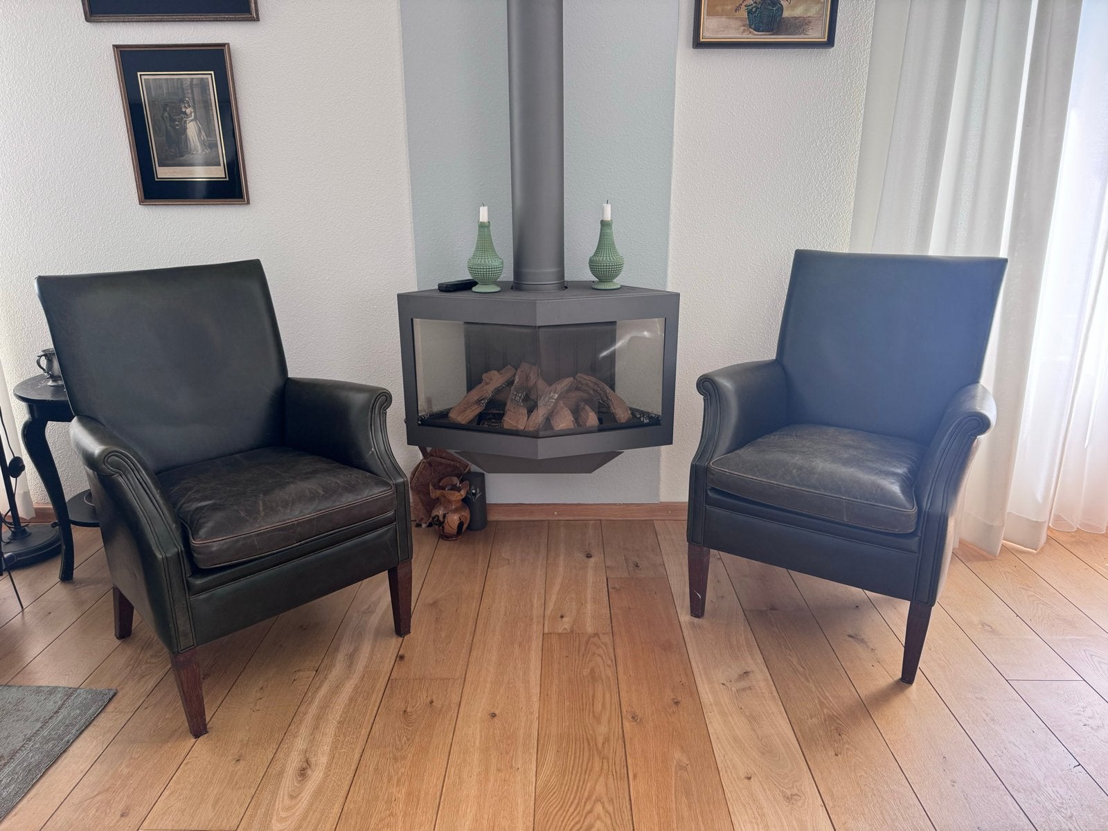 Italiaanse echt lederen fauteuils / leren stoelen, Huis en Inrichting, Fauteuils, Gebruikt, Ophalen of Verzenden, 50 tot 75 cm