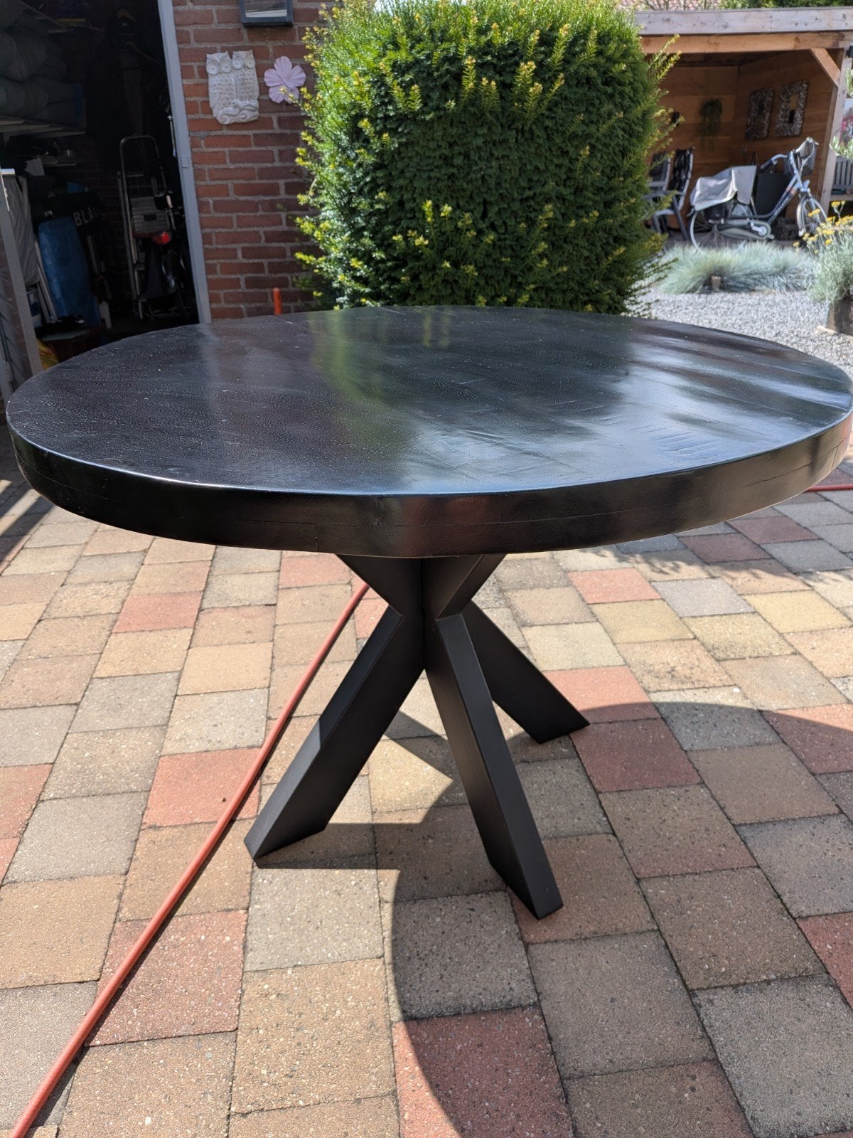 Tafel rond met 4 kuipstoelen, Ophalen, Gebruikt, Rond, 50 tot 100 cm